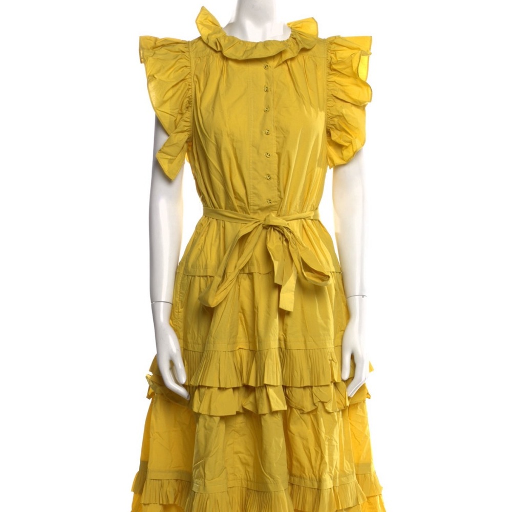 Ulla Johnson Yellow Ruffle Sleeve Dress